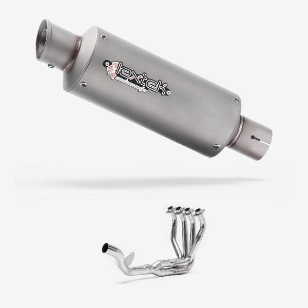 Lextek GP1 Matt S/Steel GP Stubby Exhaust System 240mm Single Sided for Kawasaki Z1000SX (10-19)