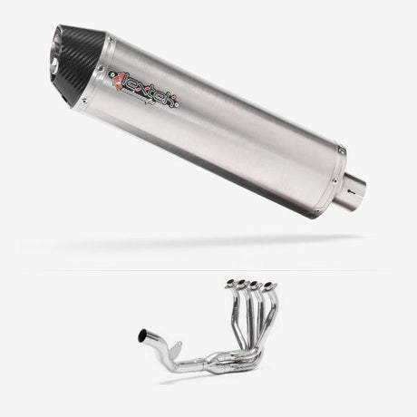 Lextek RP1 Gloss S/Steel Oval Exhaust System 400mm Single Sided for Kawasaki Z1000SX (10-19)