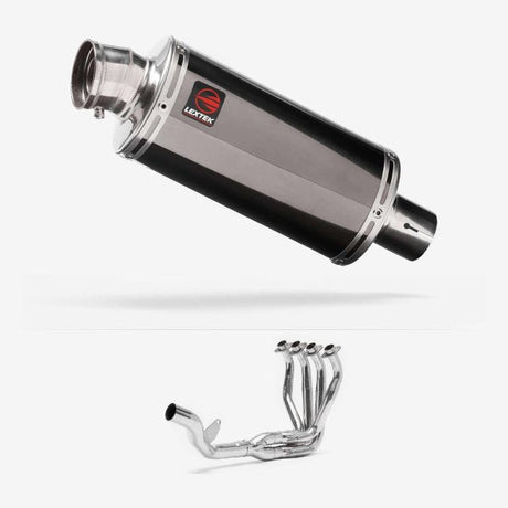 Lextek OP16 Dark Tint Stainless Exhaust System 250mm Single Sided for Kawasaki Z1000SX (10-19)