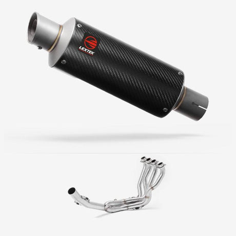 Lextek GP8C Carbon Fibre GP Stubby Exhaust System 240mm for Suzuki GSXR 1000 (17-