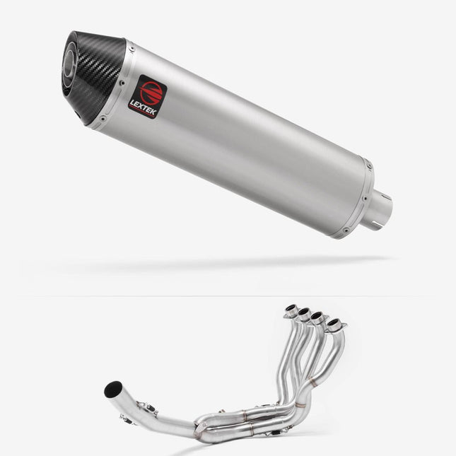Lextek Brushed Stainless Steel RP1 400mm Exhaust System for Suzuki GSXR 1000 (17-24)