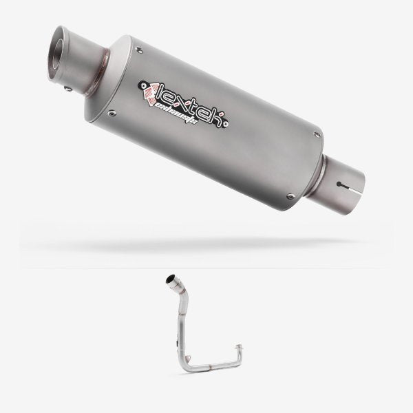 Lextek GP1 Matt S/Steel GP Stubby Exhaust System 240mm Single Underseat