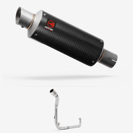 Lextek Carbon Fibre GP8C 240mm Single Underseat Exhaust System for Honda MSX Grom 125 (13-16)