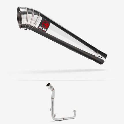 Lextek Polished Stainless Steel MP4 300mm Single Underseat Exhaust System