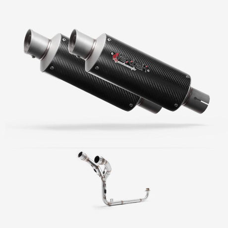 Lextek GP8C Carbon Fibre GP Stubby Exhaust System 240mm Twin Underseat