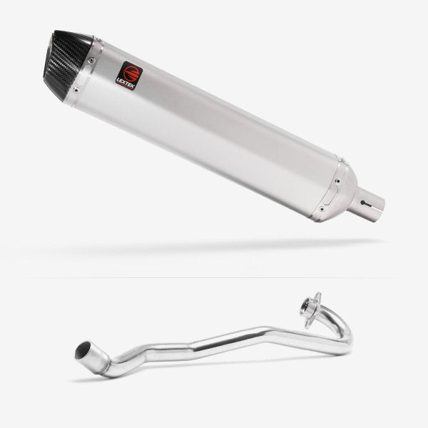 Lextek SA1 Matt S/Steel Hexagonal Exhaust 400mm for Lexmoto Adrenaline 125