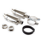 Lextek OP4 Polished Exhaust Silencer 51mm Slip-on (x2)