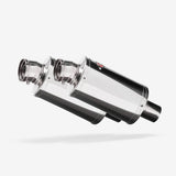 Lextek OP4 Polished Exhaust Silencer 51mm Slip-on (x2)