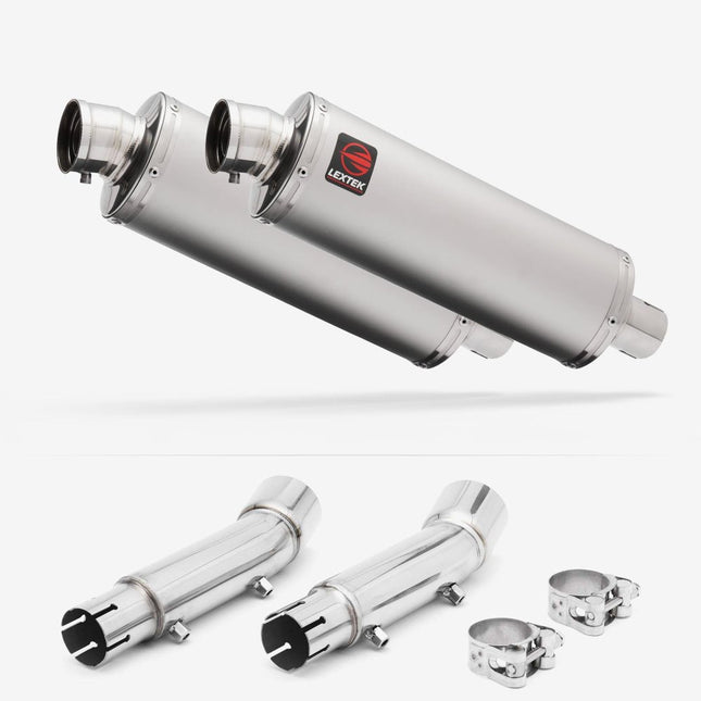 Lextek Matt Stainless Steel OP1 350mm Exhaust with Link Pipe for Honda CB900 F Hornet (01-09)