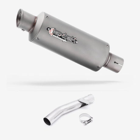 Lextek GP1 Matt S/Steel GP Stubby Exhaust 240mm with Link Pipe for Yamaha FZS 600 Fazer (97-03)