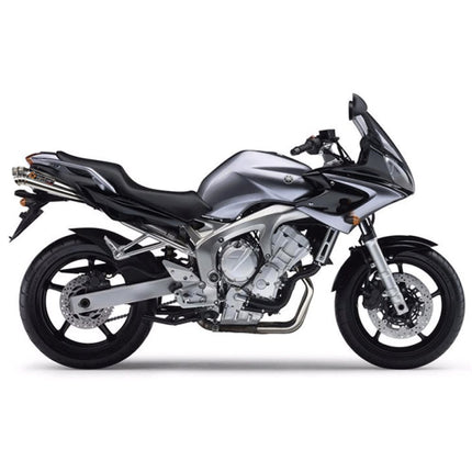 Lextek Polished Stainless Steel MP4 300mm Exhaust with Link Pipe for Yamaha FZS 600 Fazer (04-14)