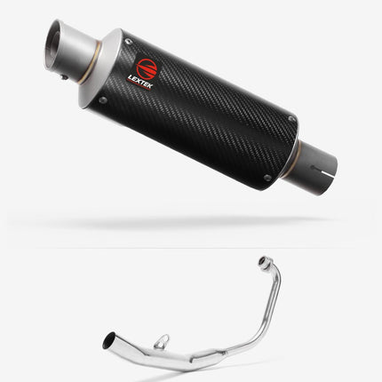 Lextek Carbon Fibre GP8C 240mm Exhaust System for Honda CBR 125 R (11-19)