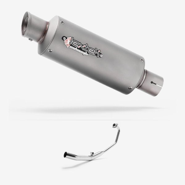 Lextek GP1 Matt S/Steel GP Stubby Exhaust System 240mm for Honda CBR 125 R (04-10)