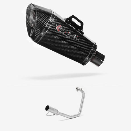 Lextek XP8C Carbon Fibre Exhaust System 210mm for Yamaha YBR 125 (05-16)