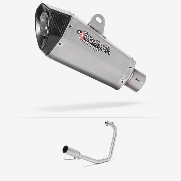 Lextek XP10 Matt S/Steel Exhaust System 210mm for Yamaha YBR 125 (05-16)