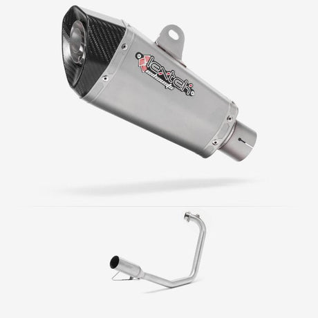 Lextek XP10 Matt S/Steel Exhaust System 210mm for Yamaha YBR 125 (05-16)