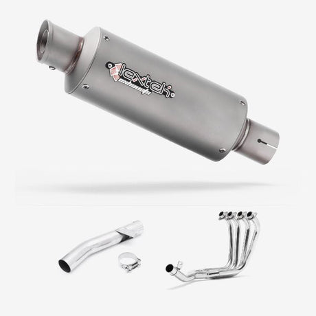 Lextek GP1 Matt S/Steel GP Stubby Exhaust System 240mm for Yamaha FZS 600 Fazer (97-03)