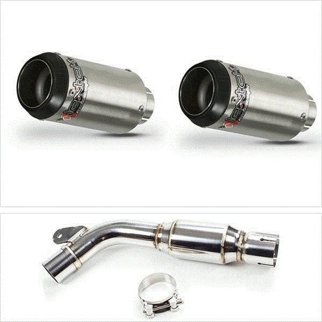 Lextek CP1 Matt S/Steel Carbon Tip Exhaust System 150mm for Yamaha FZ6 (07-10)