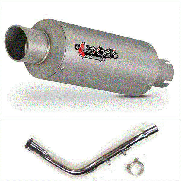 Lextek GP1 Matt S/Steel GP Stubby Exhaust 240mm with Link Pipe for Honda CB600 Hornet (98-02)