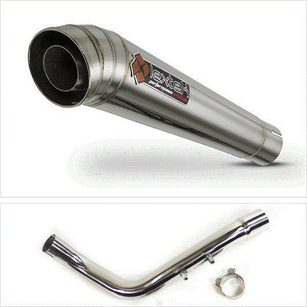 Lextek MP4 S/Steel Megaphone Exhaust 300mm with Link Pipe for Honda CB600 Hornet (98-02)