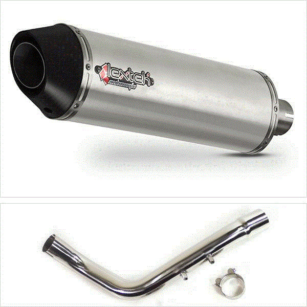 Lextek RP1 Gloss S/Steel Oval Exhaust 400mm with Link Pipe for Honda CB600 Hornet (98-02)