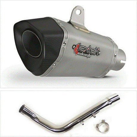 Lextek XP10 Matt S/Steel Exhaust 210mm with Link Pipe for Honda CB600 Hornet (98-02)