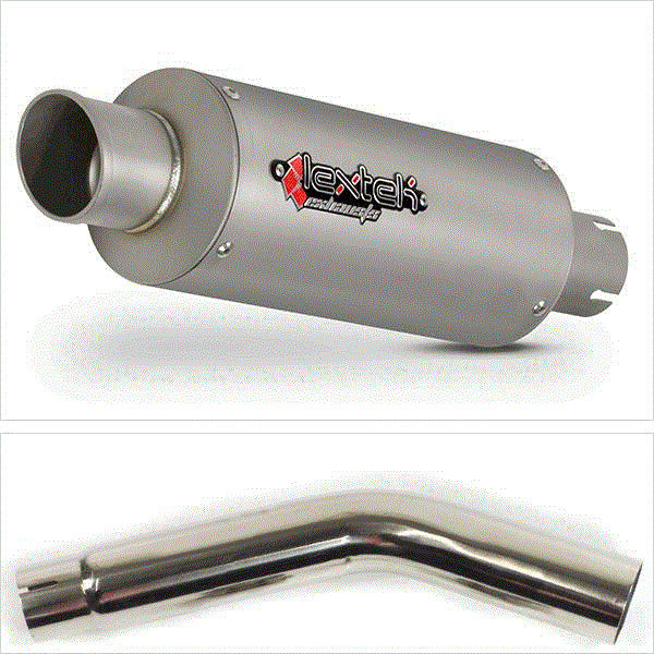 Lextek GP1 Matt S/Steel GP Stubby Exhaust 240mm with Link Pipe for Honda CB600F Hornet (07-12)