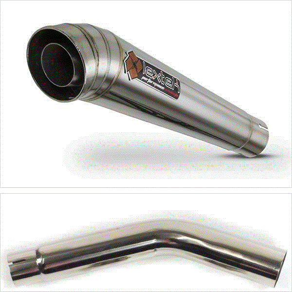 Lextek MP4 S/Steel Megaphone Exhaust 300mm with Link Pipe for Honda CB600F Hornet (07-12)