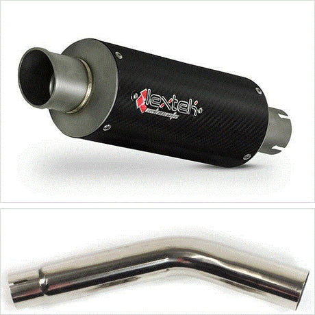 Lextek GP8C Carbon Fibre GP Stubby Exhaust 240mm with Link Pipe for Honda CB600F Hornet (07-12)