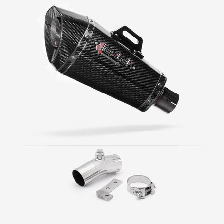 Lextek XP8C Carbon Fibre Exhaust 210mm with Link Pipe for Kawasaki ER-6N ER-6F (06-11)