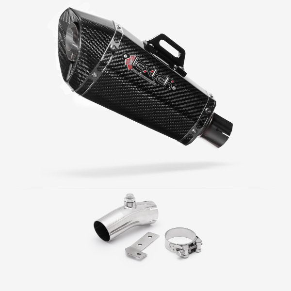 Lextek XP8C Carbon Fibre Exhaust 210mm with Link Pipe for Kawasaki ER-6N ER-6F (06-11)