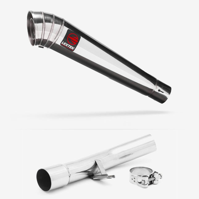 Lextek Polished Stainless Steel MP4 300mm Exhaust with Link Pipe