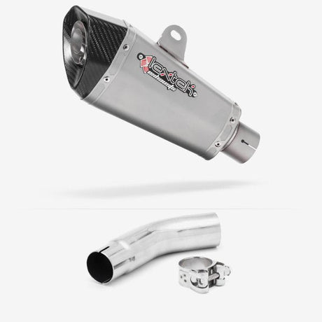 Lextek XP10 Matt S/Steel Exhaust 210mm with Link Pipe for Suzuki GSR750 (11-16)
