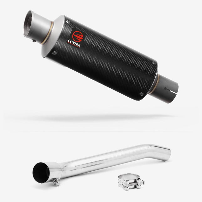Lextek Carbon Fibre GP8C 240mm Exhaust with Link Pipe for Suzuki GSXR 1000 (07-08)