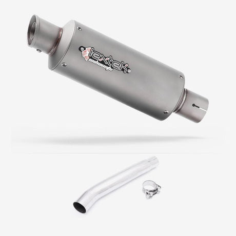 Lextek GP1 Matt S/Steel GP Stubby Exhaust 240mm with Link Pipe for Suzuki GSXR 1000 (01-06)