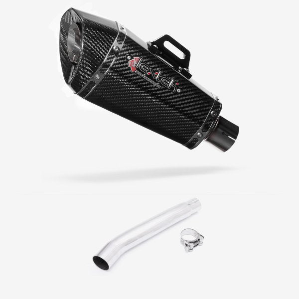 Lextek XP8C Carbon Fibre Exhaust 210mm with Link Pipe for Suzuki GSXR 1000 (01-06)