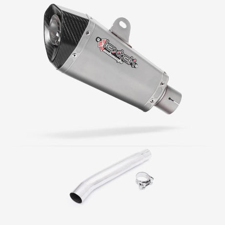 Lextek XP10 Matt S/Steel Exhaust 210mm with Link Pipe for Suzuki GSXR 1000 (01-06)