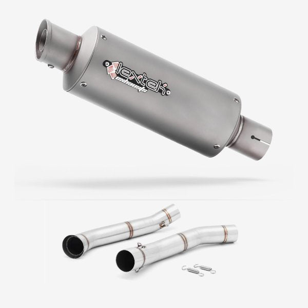 Lextek GP1 Matt S/Steel GP Stubby Exhaust 240mm with Link Pipe for KTM 690 Duke (12-15)