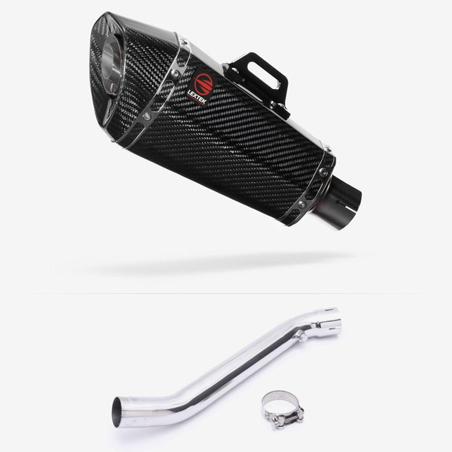 Lextek Carbon Fibre XP8C 210mm Exhaust with Link Pipe for Kawasaki ZX-10R Ninja (11-16)