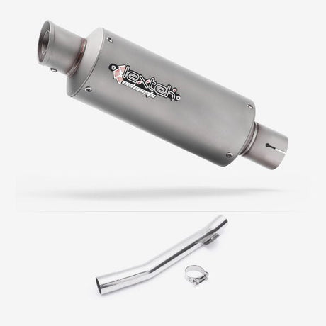 Lextek GP1 Matt S/Steel GP Stubby Exhaust 240mm with Link Pipe for Suzuki GSF 600 Bandit (95-06)