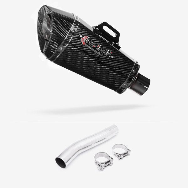 Lextek XP8C Carbon Fibre Exhaust 210mm with Link Pipe for Suzuki GSXR 600/750 (08-10)