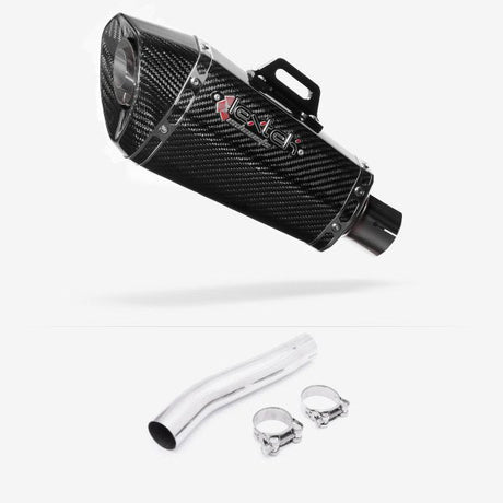 Lextek XP8C Carbon Fibre Exhaust 210mm with Link Pipe for Suzuki GSXR 600/750 (08-10)