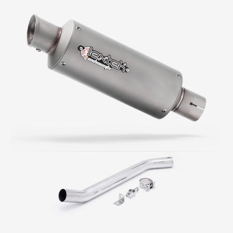 Lextek GP1 Matt S/Steel GP Stubby Exhaust 240mm High Level with Link Pipe