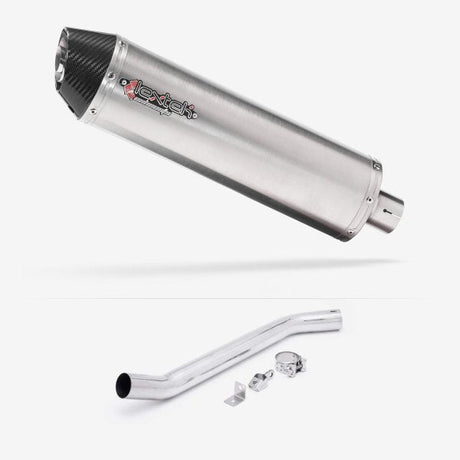 Lextek RP1 Gloss S/Steel Oval Exhaust 400mm High Level with Link Pipe