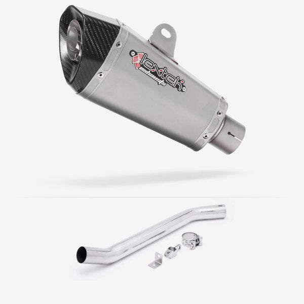 Lextek XP10 Matt S/Steel Exhaust 210mm High Level with Link Pipe for Suzuki GSXR 600/750 (06-07)