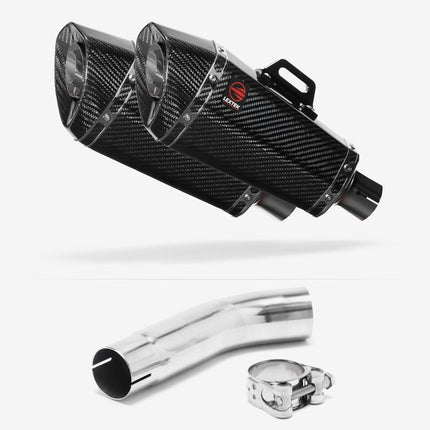 Lextek Carbon Fibre XP8C 210mm Exhaust with Link Pipes for Aprilia RSV 1000 R (04-08)/Tuono (05-09)