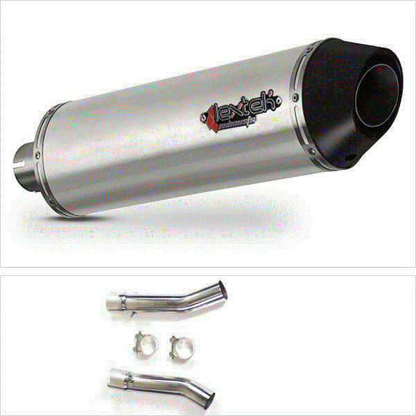 Lextek RP1 Gloss S/Steel Oval Exhaust 400mm with Link Pipes