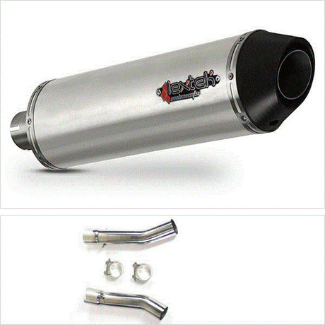 Lextek RP1 Gloss S/Steel Oval Exhaust 400mm with Link Pipes