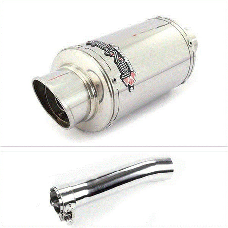 Lextek YP4 S/Steel Stubby Exhaust 200mm with Link Pipe for Honda CBR500R (13-19)