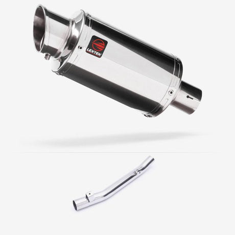 Lextek YP4 S/Steel Stubby Exhaust 200mm with Link Pipe for Suzuki GSF650 Oil Cooled (05-06)